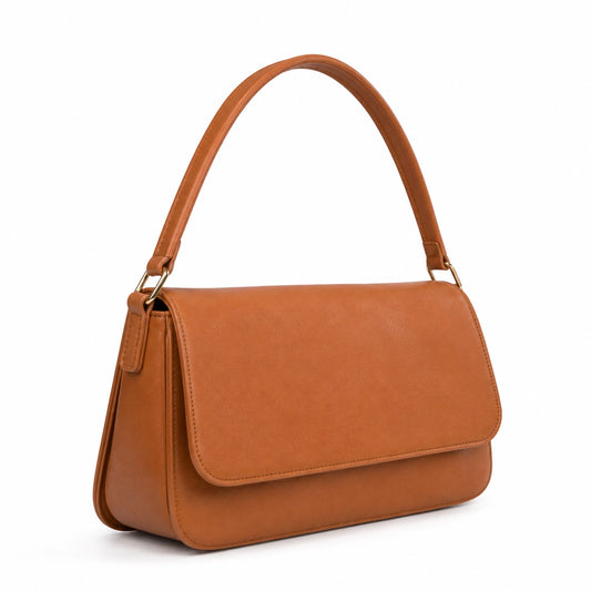 Bagvella Brown Flap Shoulder Handbag