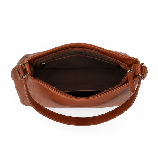 Bagvella Brown Faux Leather Shoulder Handbag