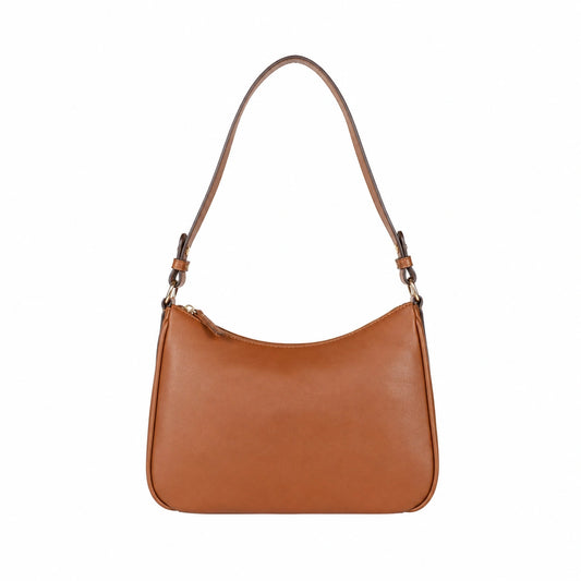 Bagvella Brown Shoulder Handbag with Zip Closure